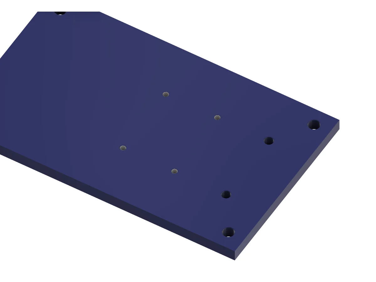 Base Plate part file opened on its own, showing the holes Hole Series & Fasteners added