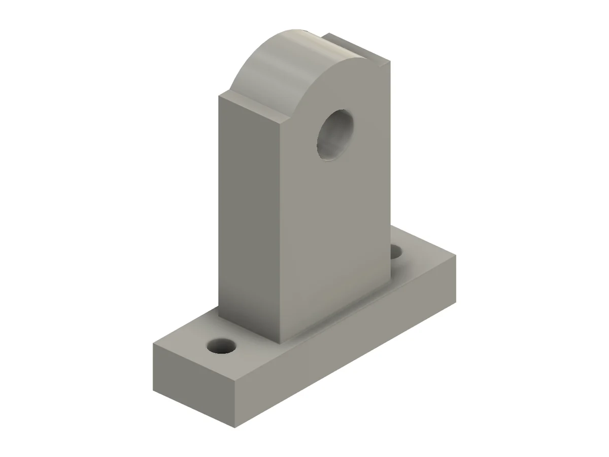 Bearing Block part file opened on its own, showing the holes Hole Series & Fasteners added