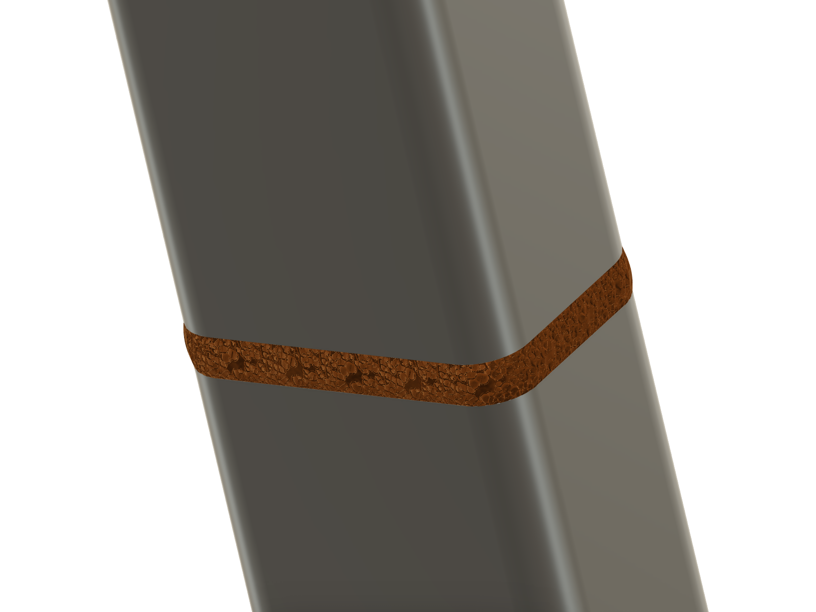 Textured Rippled V-groove around a rectangular tube and its rounded corners