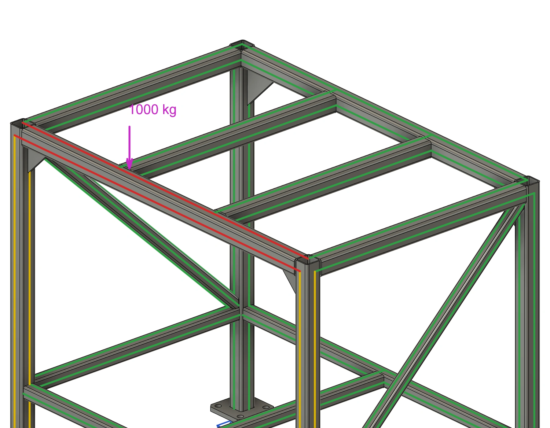 Frame Check downward point-load arrow at a selected position