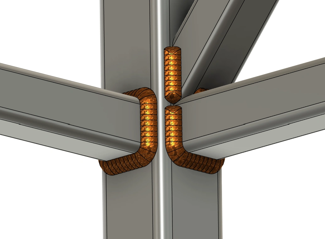 Close-up of real Rippled weld bead geometry with a Textured surface on a Fusion tube joint